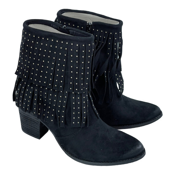 Coconuts by Matisse Shoes - NEW NWT Coconuts by Matisse Flint Ankle Boots Bootie Black Suede Studded Fringe